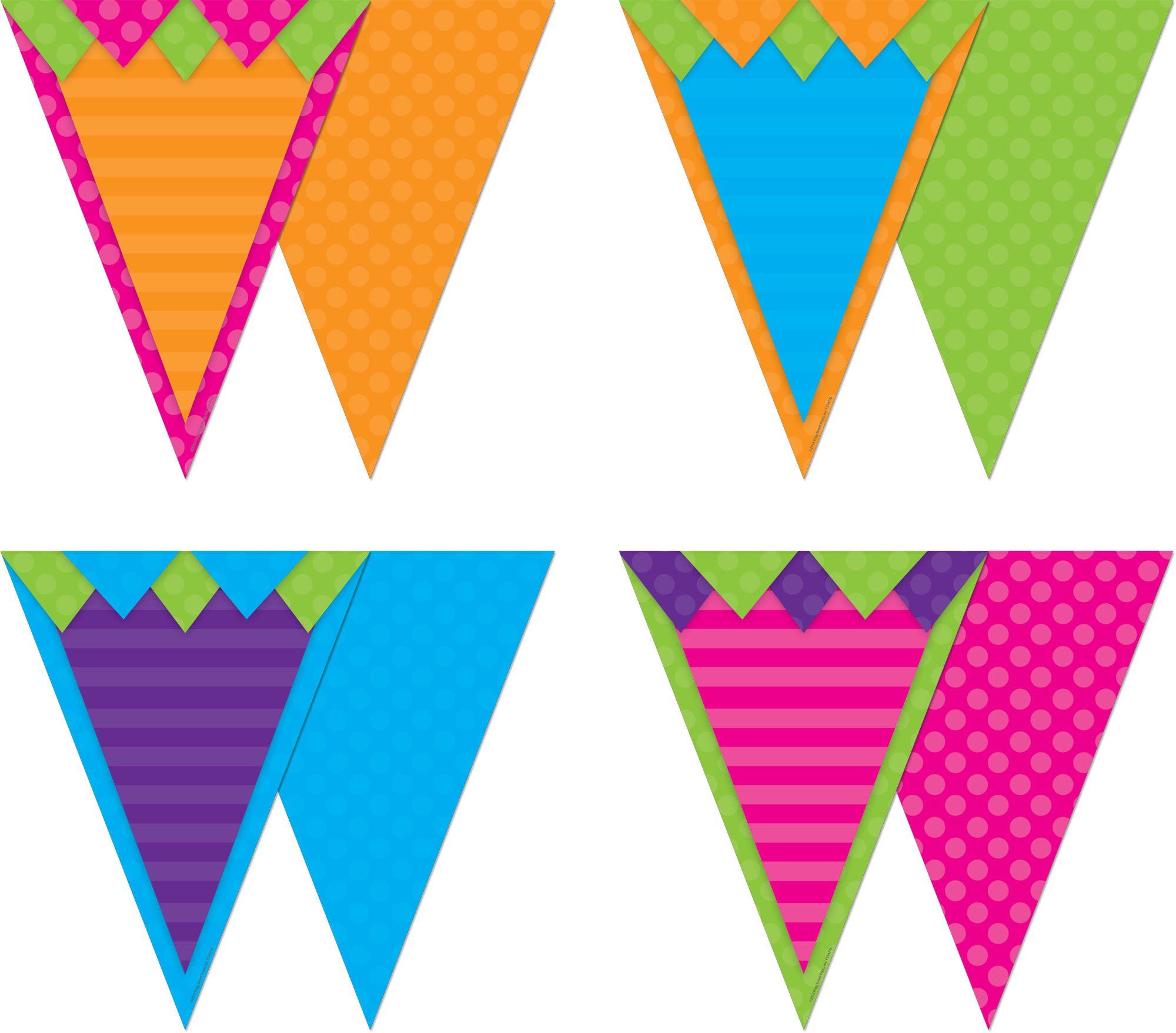 Sassy Solids Pennants - TCR74776 | Teacher Created Resources