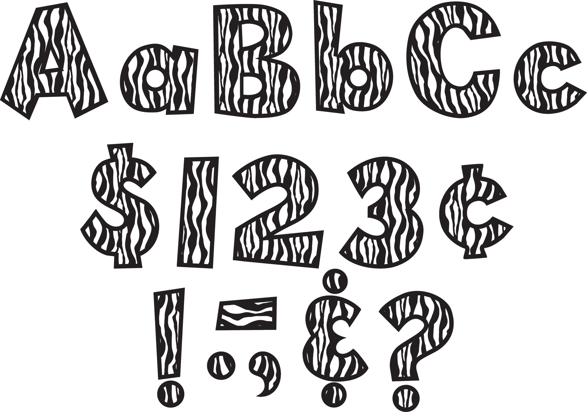 Zebra 4" Fun Font Letters TCR75126 Teacher Created Resources