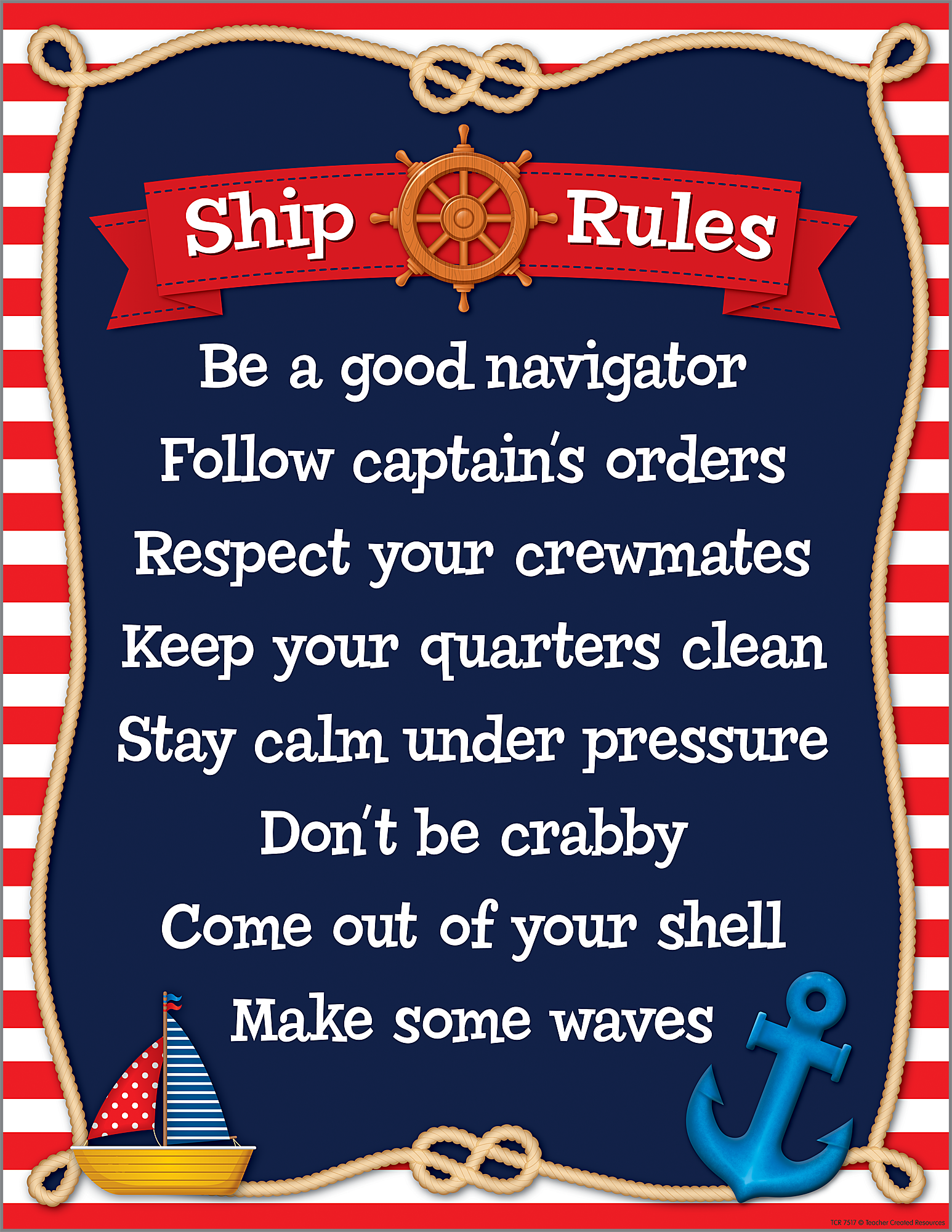Nautical Ship Rules Chart TCR7517 Teacher Created Resources