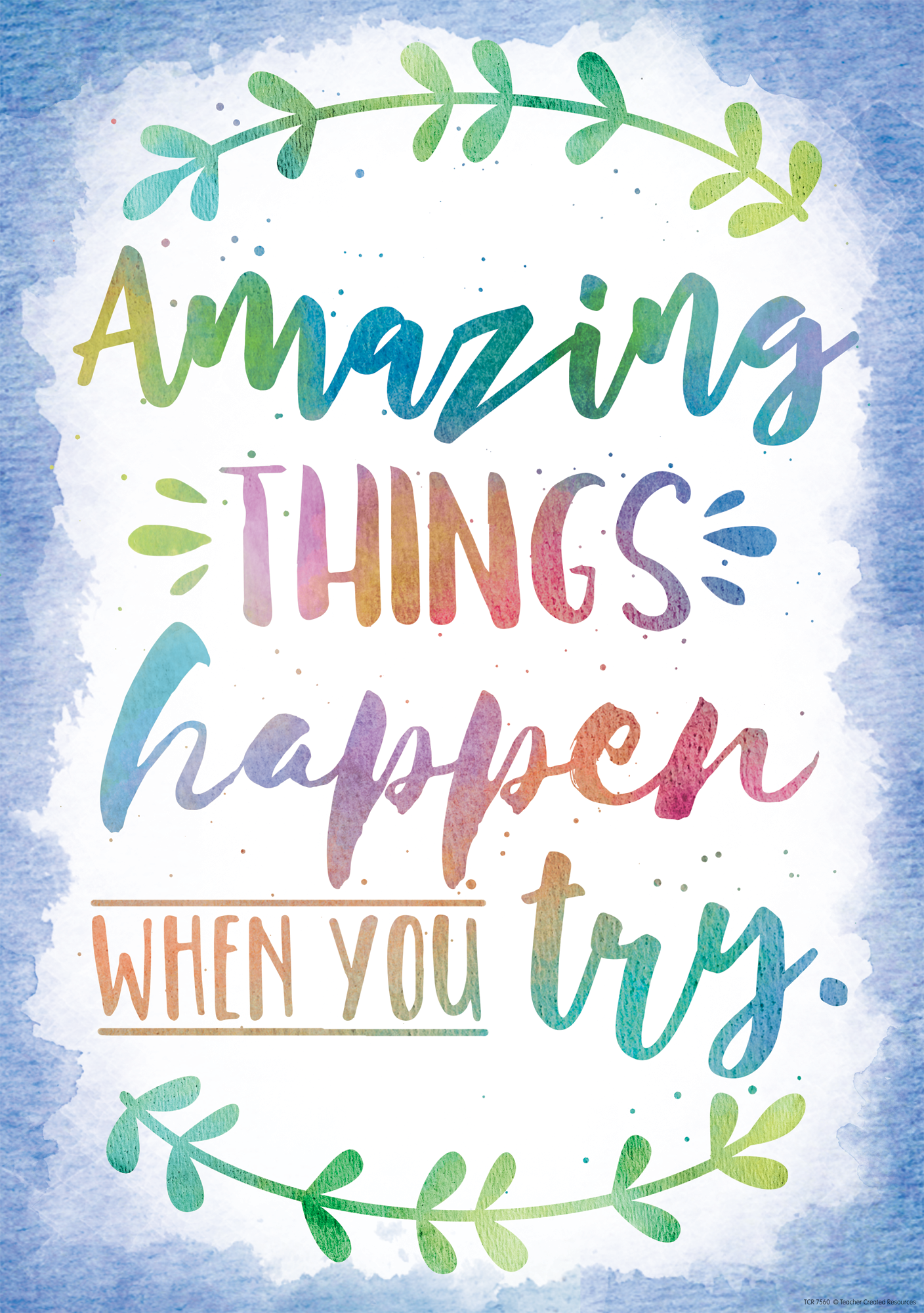 Amazing Things Happen When You Try Positive Poster - TCR7559 | Teacher