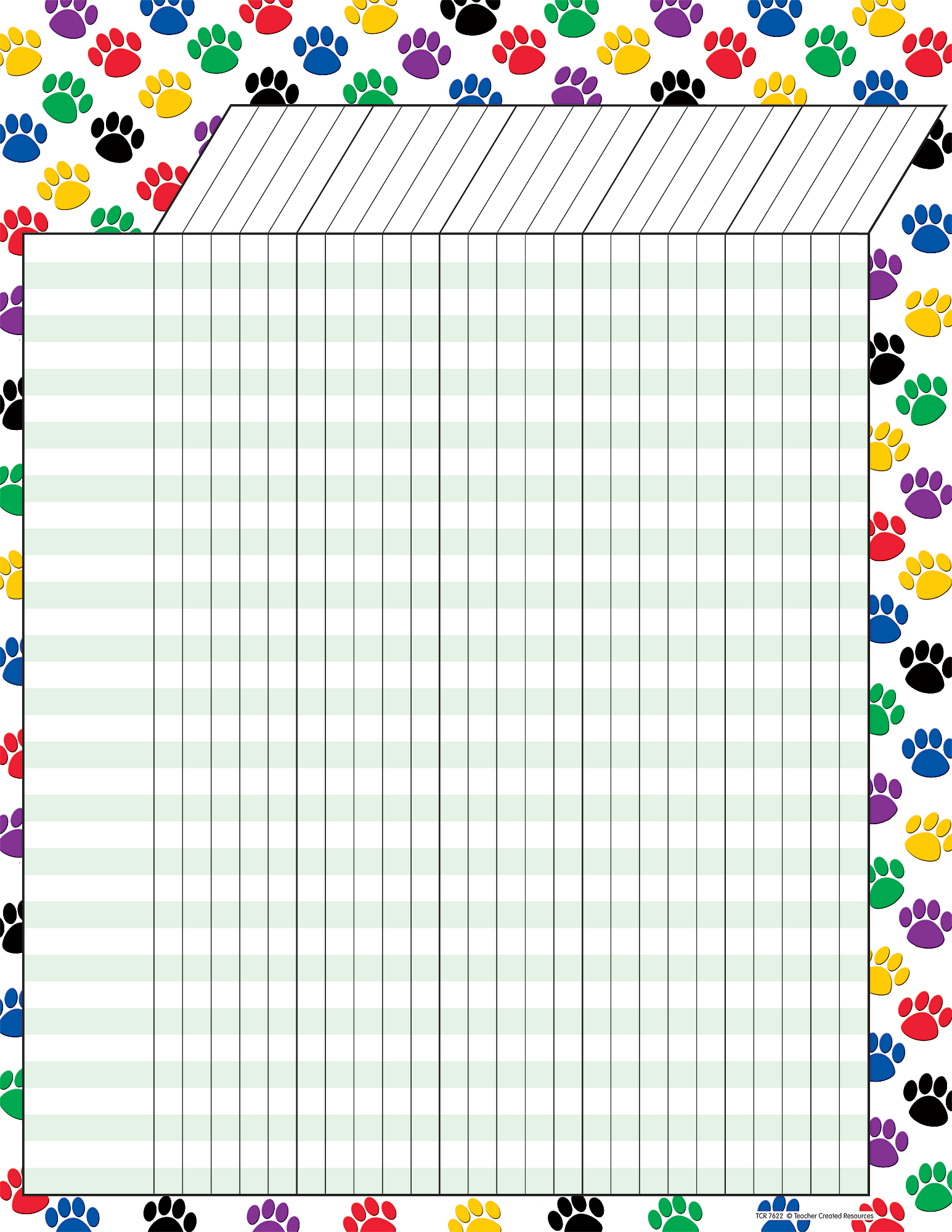 name sticker printable Teacher TCR7622    Prints Incentive Chart Colorful Paw