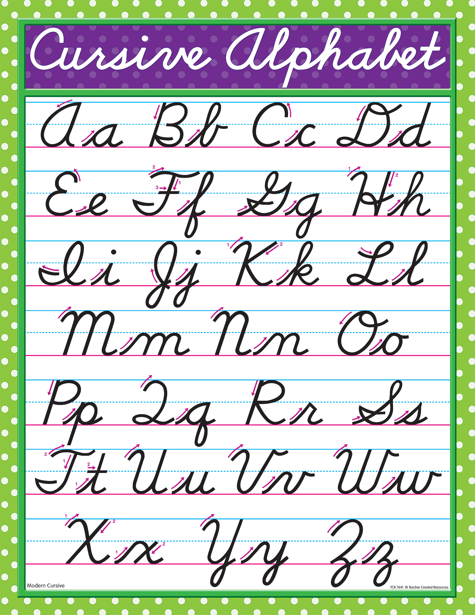 Cursive Writing Chart Free Printable