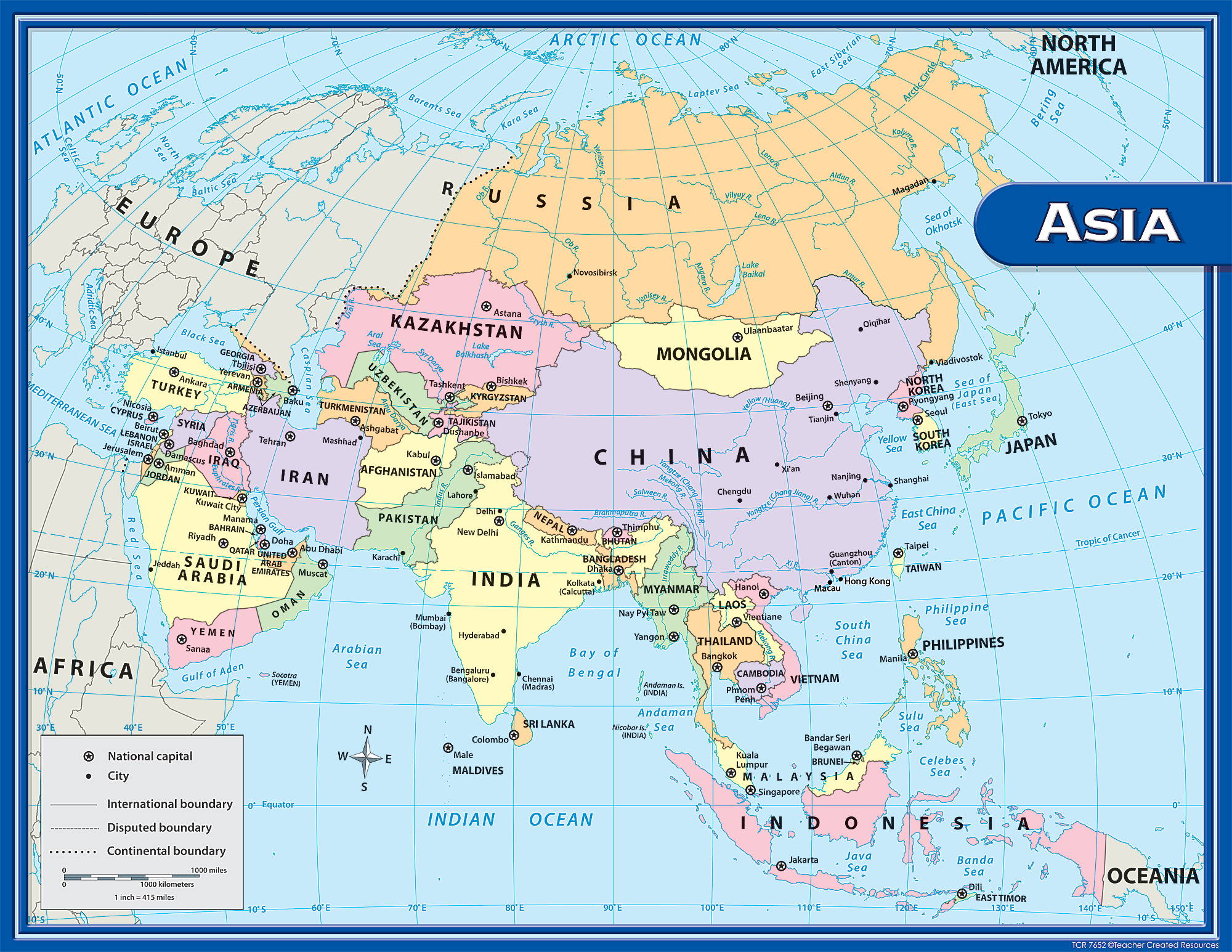 Карта Азии. Политическая карта Азии. Asia на карте.