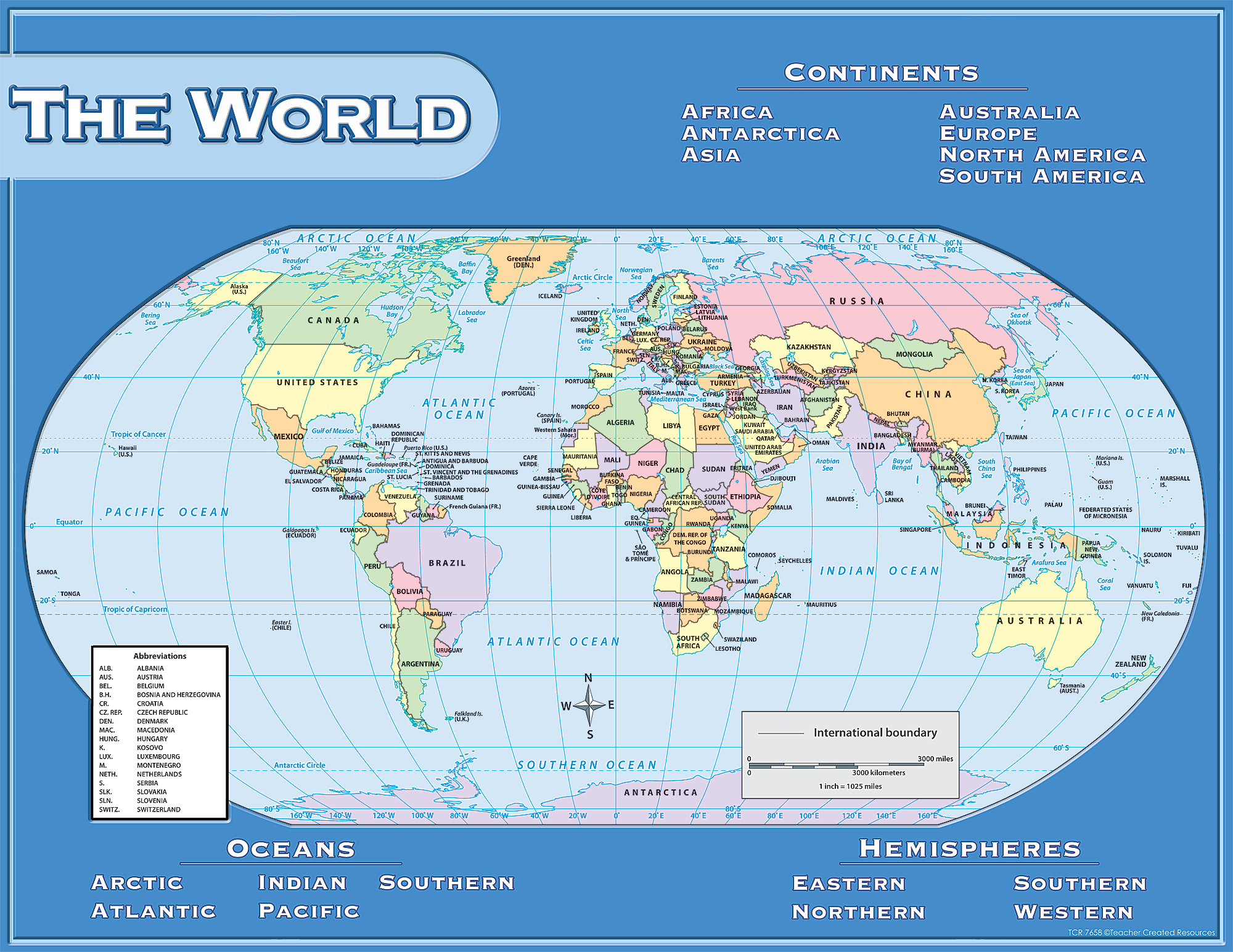 World Map Chart - TCR7658 | Teacher Created Resources
