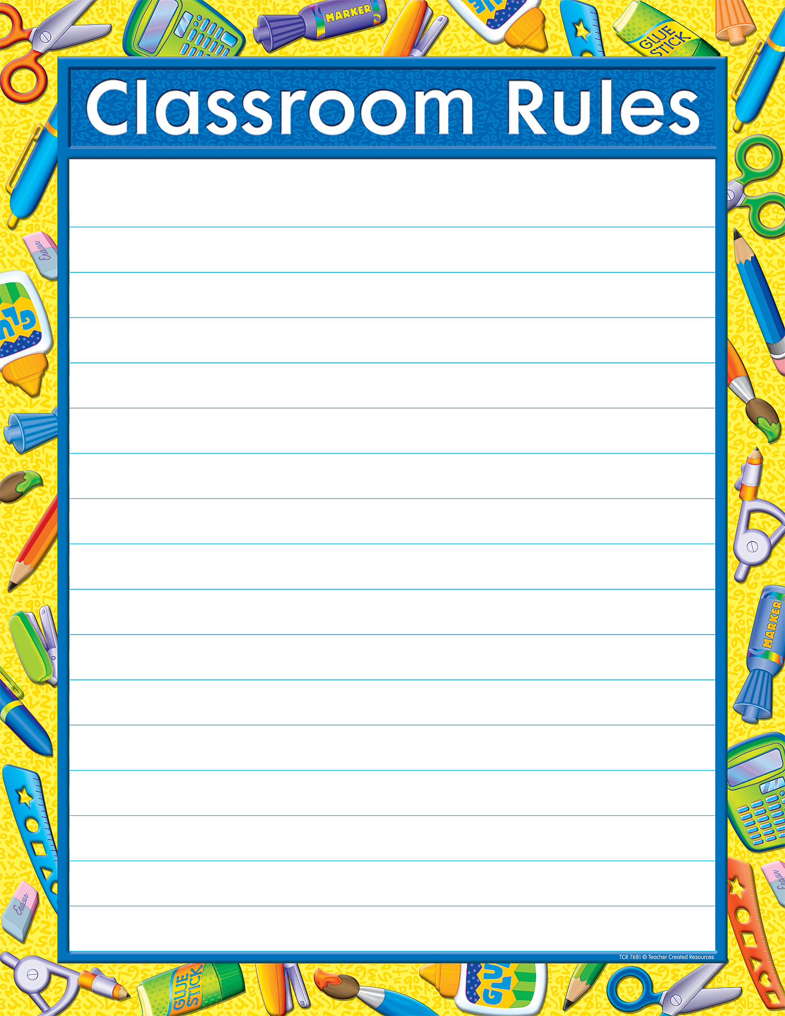 Tools For School Classroom Rules Chart TCR7681 Teacher Created