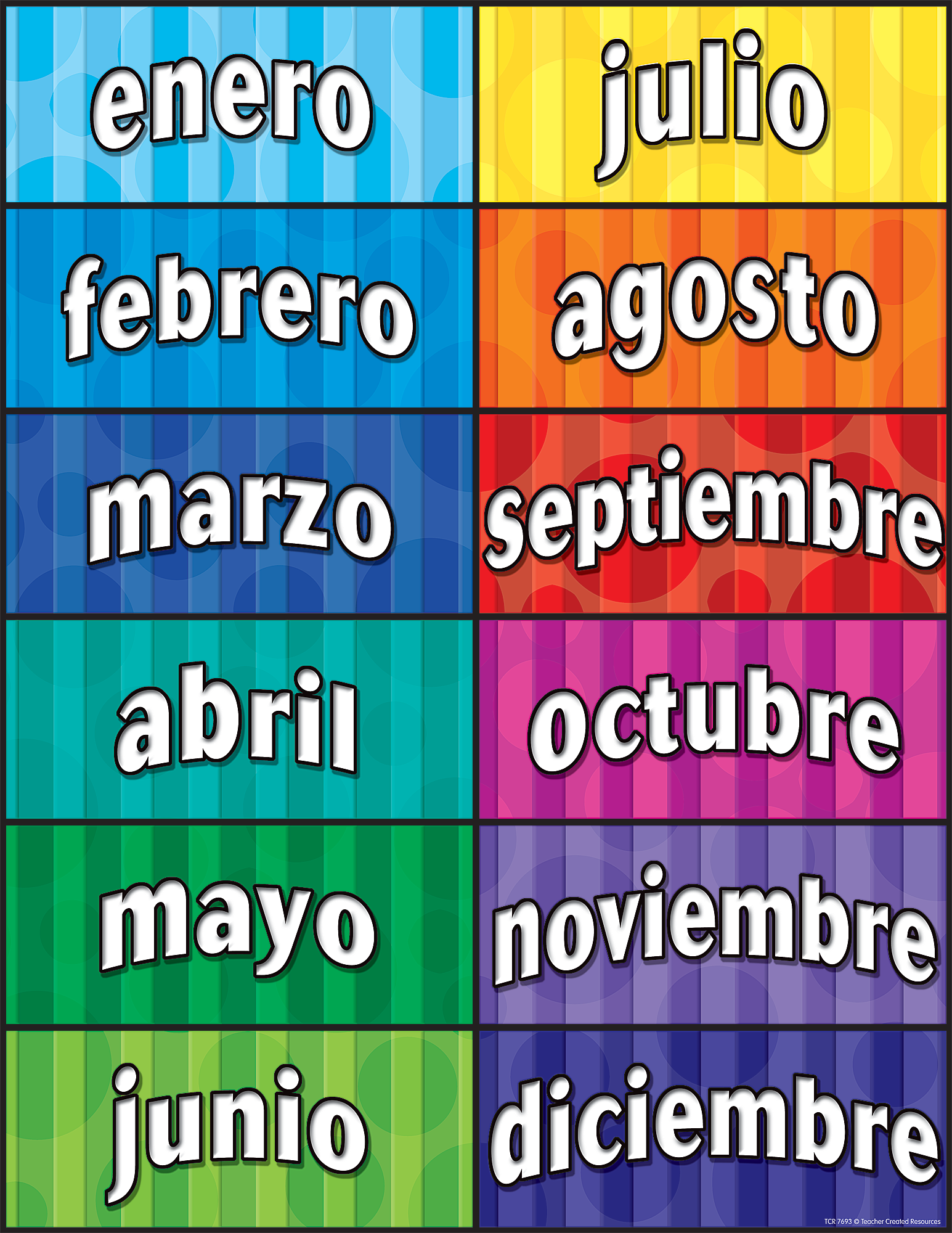 Months of the Year (Spanish) Chart - TCR7693 | Teacher Created Resources