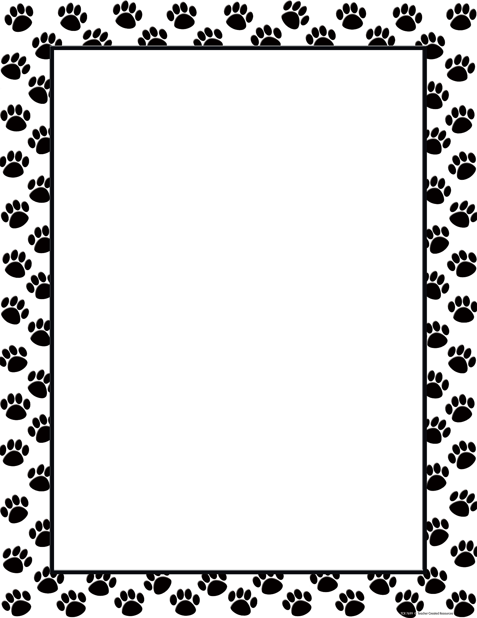 Black Paw Prints Blank Chart TCR7699 Teacher Created Resources