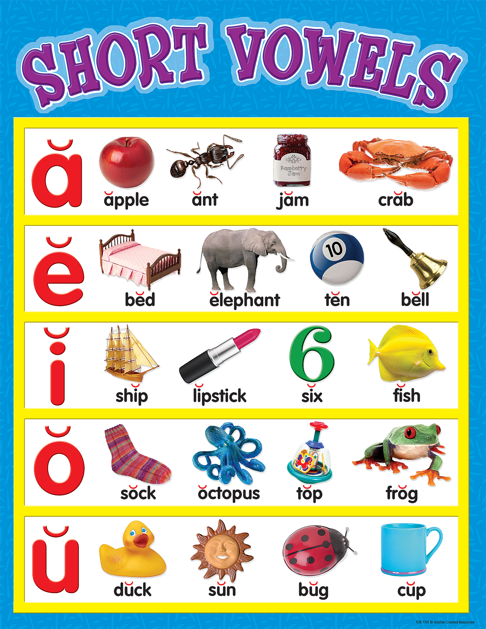 Short Vowels Chart - TCR7701 | Teacher Created Resources