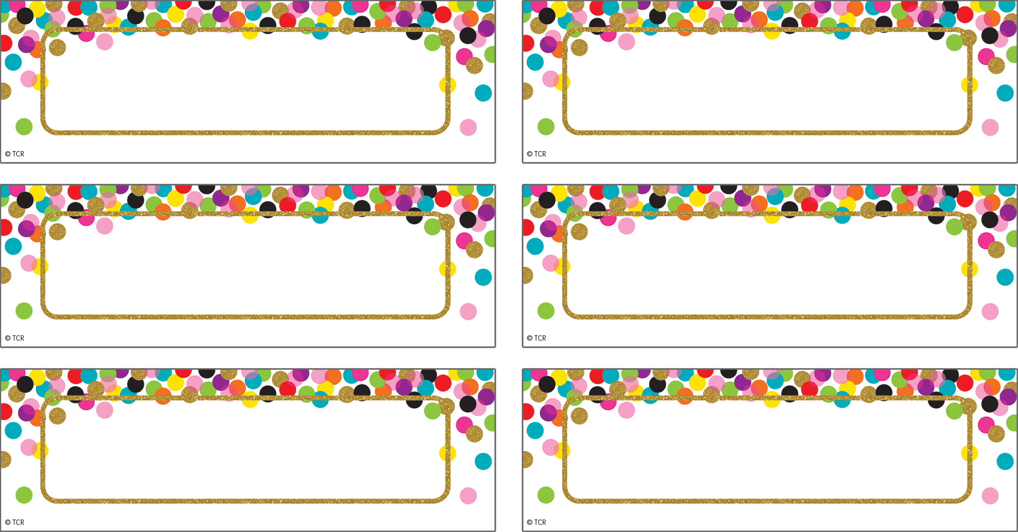 Confetti Labels Accents TCR77013 Teacher Created Resources