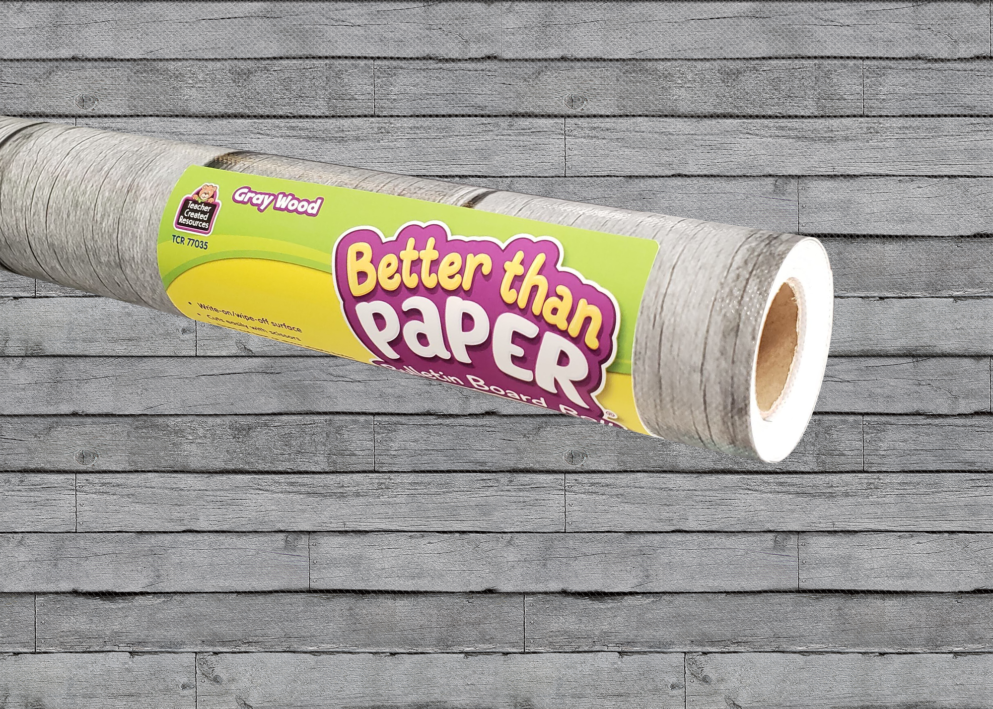 Gray Wood Better Than Paper Bulletin Board Roll - TCR77035