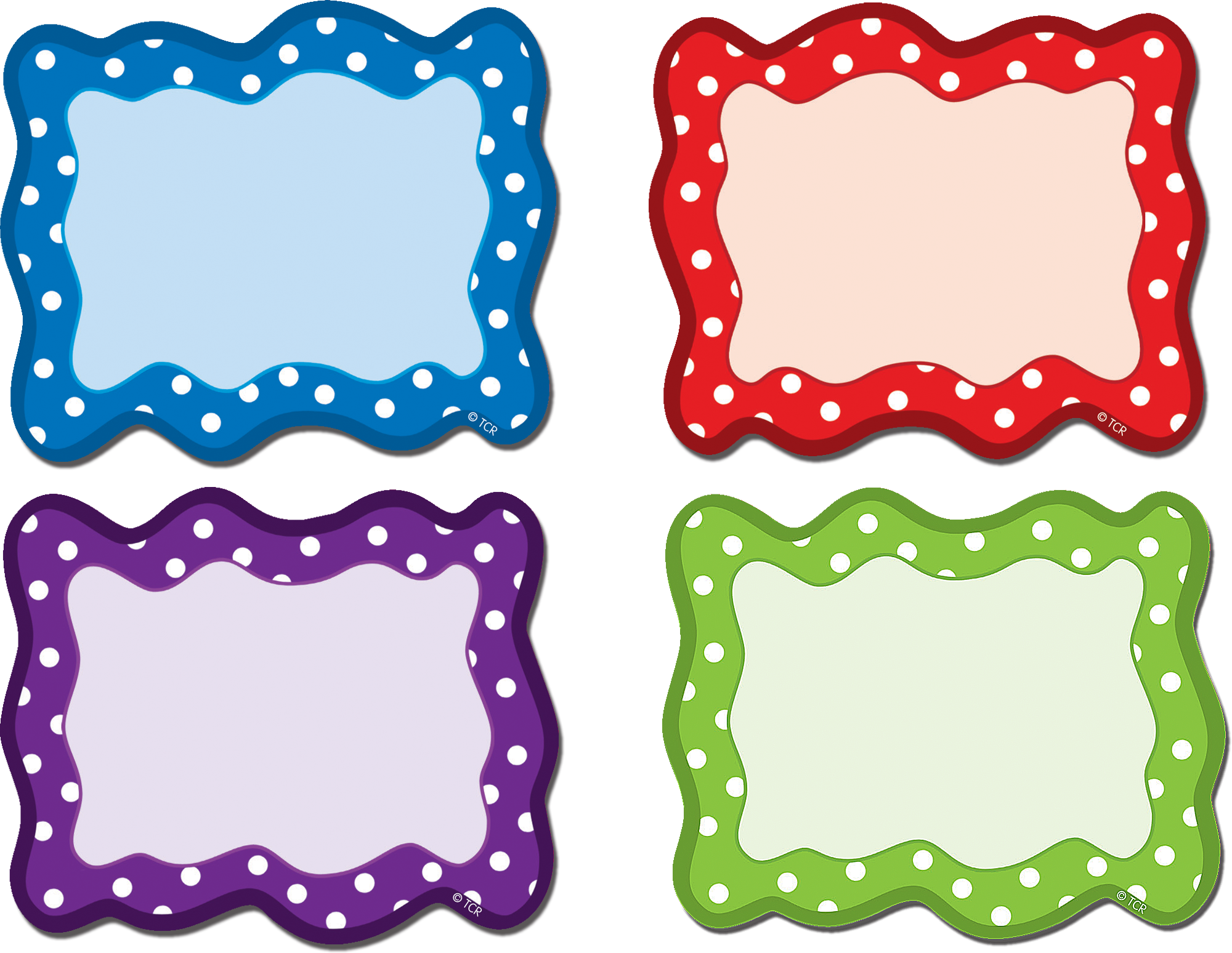 Teacher Created Resources Polka Dot Buckets Accents, 6 Inches, Pack of 30 