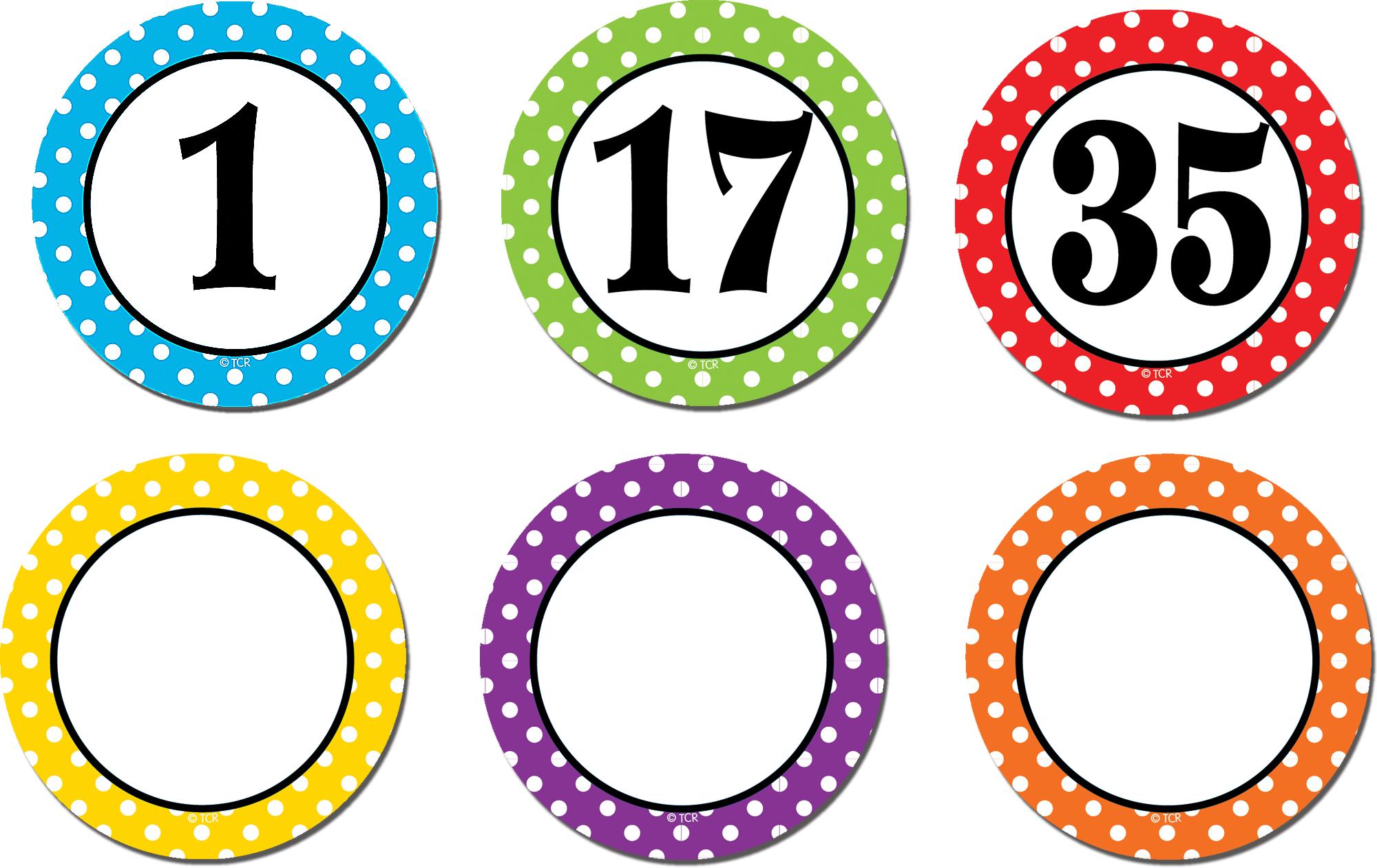 Polka Dots Numbers Magnetic Accents - TCR77211 | Teacher Created Resources
