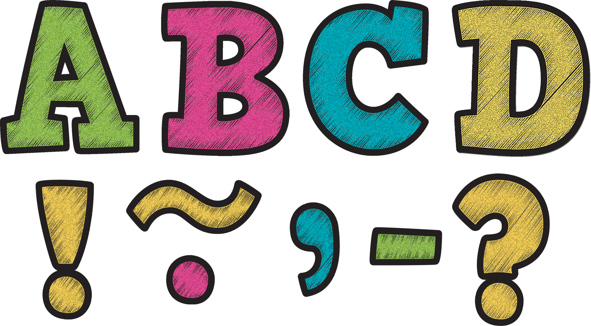 Chalkboard Brights Bold Block 3" Letters TCR77212 Teacher