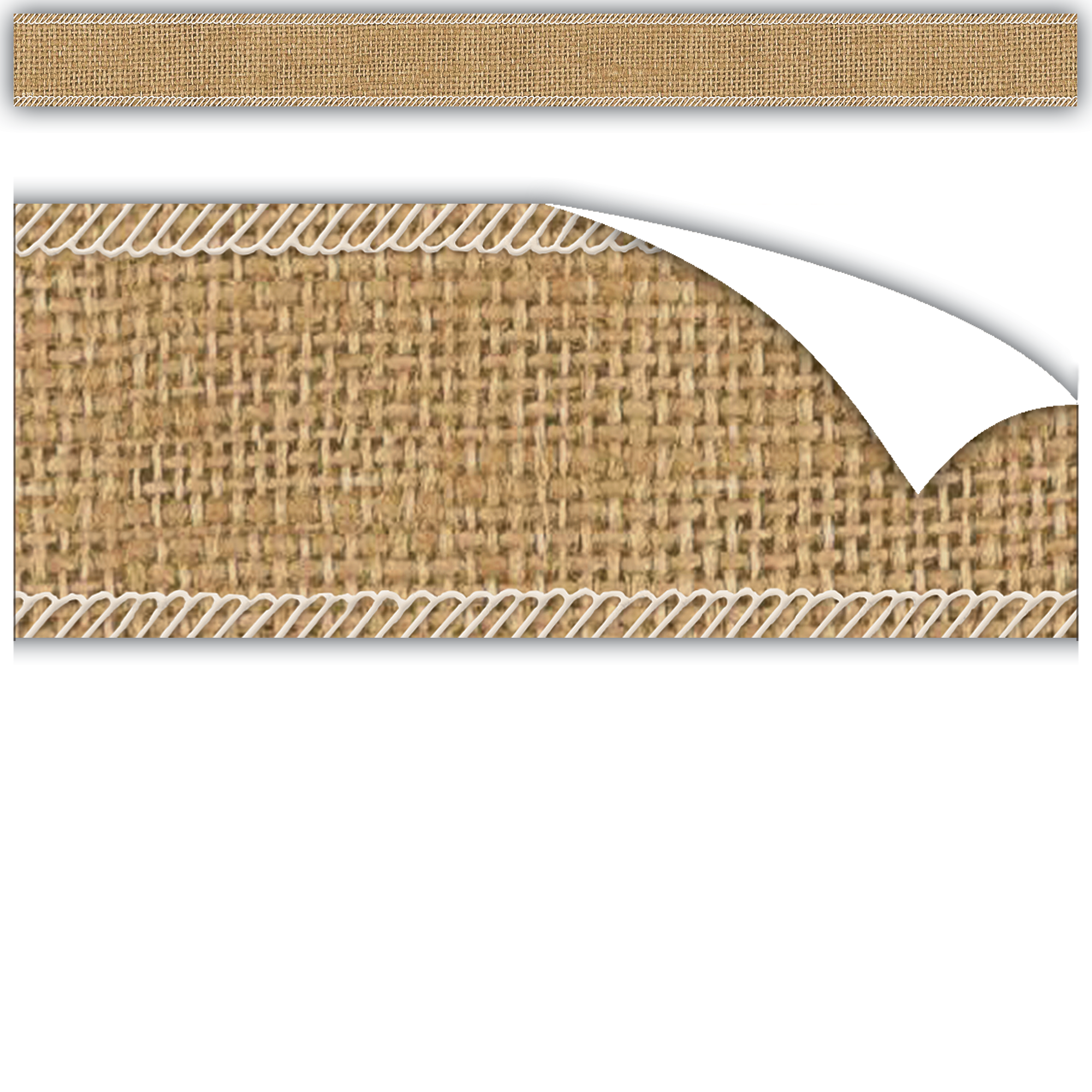 Clingy Thingies Burlap Straight Borders TCR77342 Teacher Created