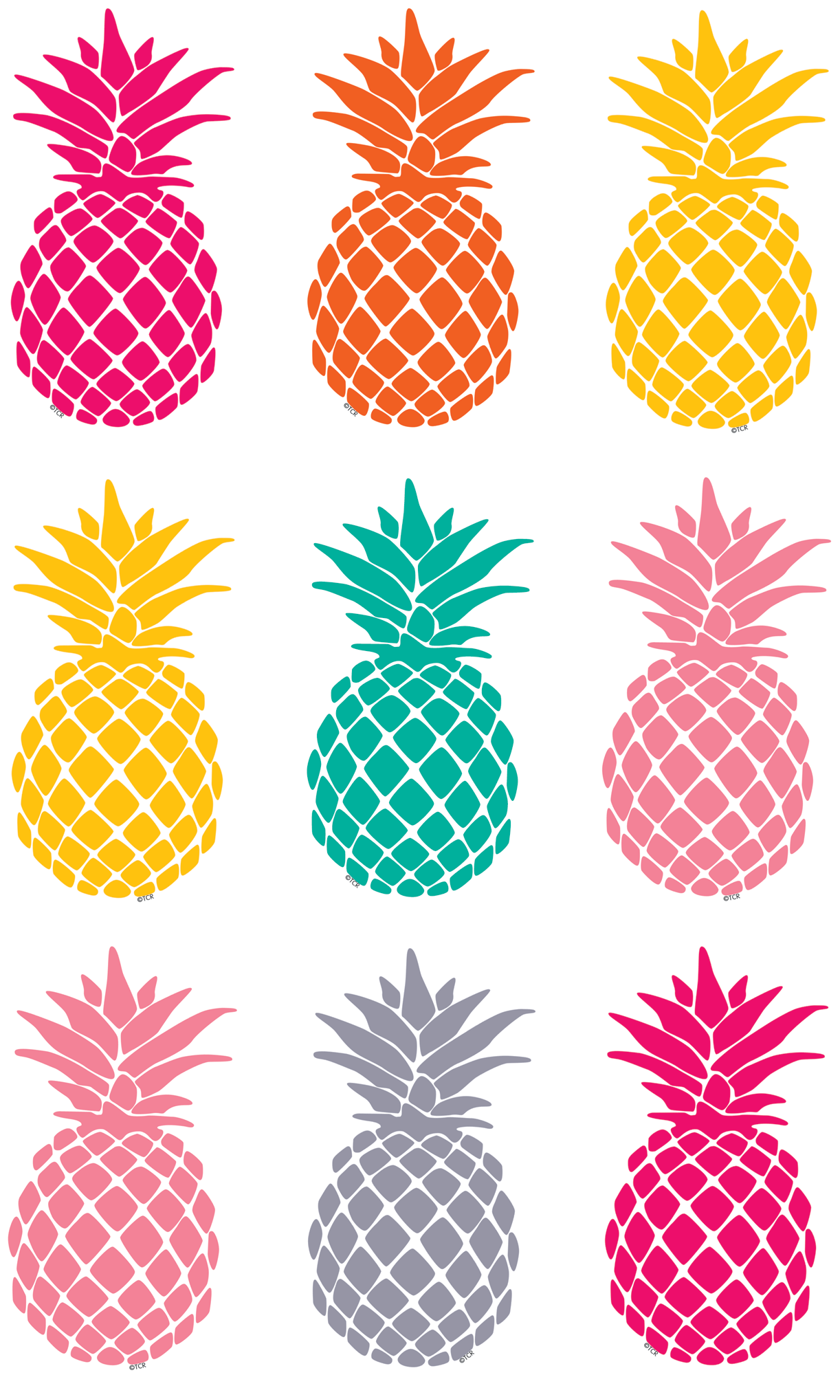 Tropical Punch Pineapples Magnetic Accents - TCR77385 | Teacher Created