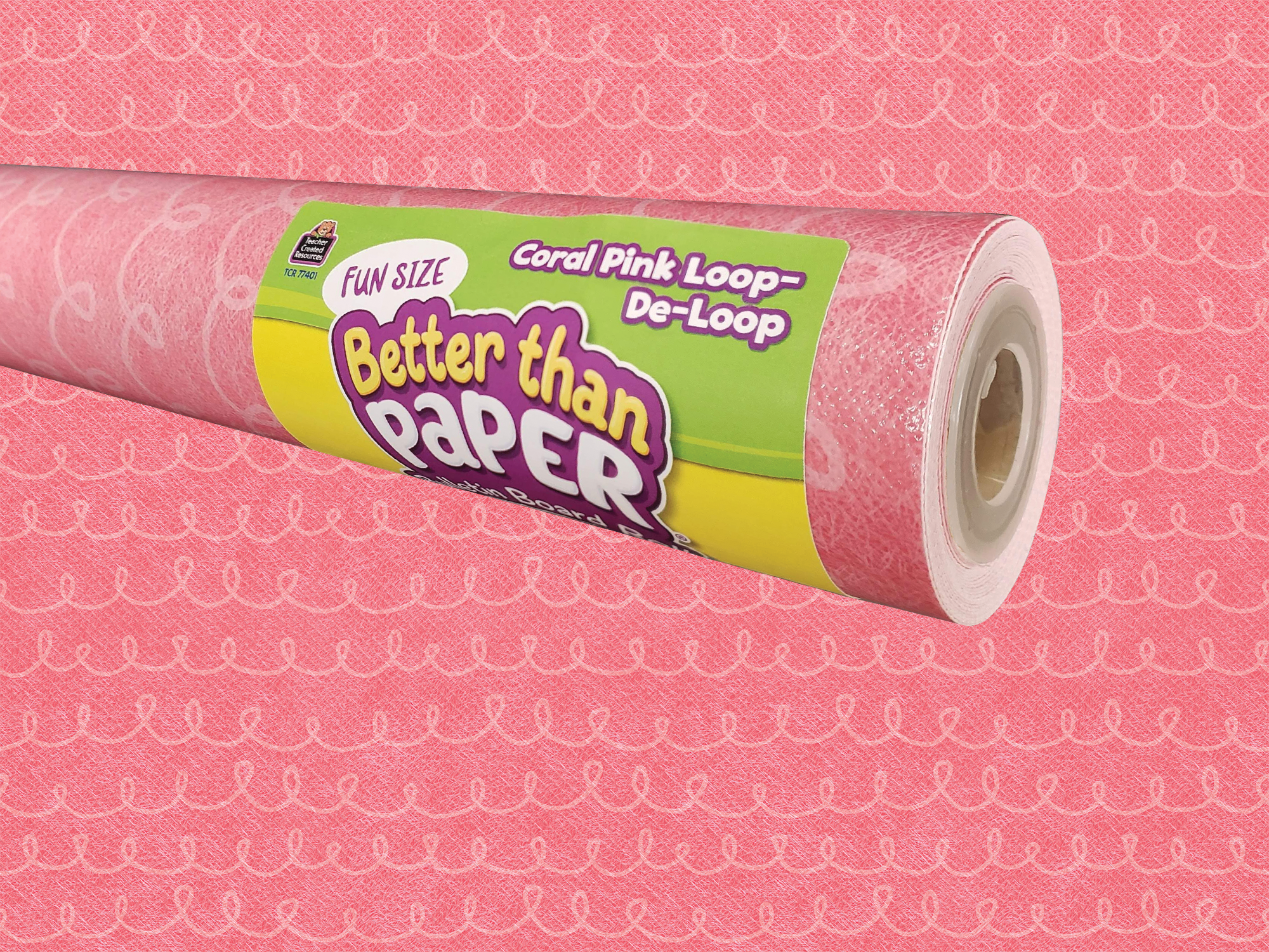 Fun Size Coral Pink Loop-De-Loop Better Than PaperÂ® Bulletin Board Roll