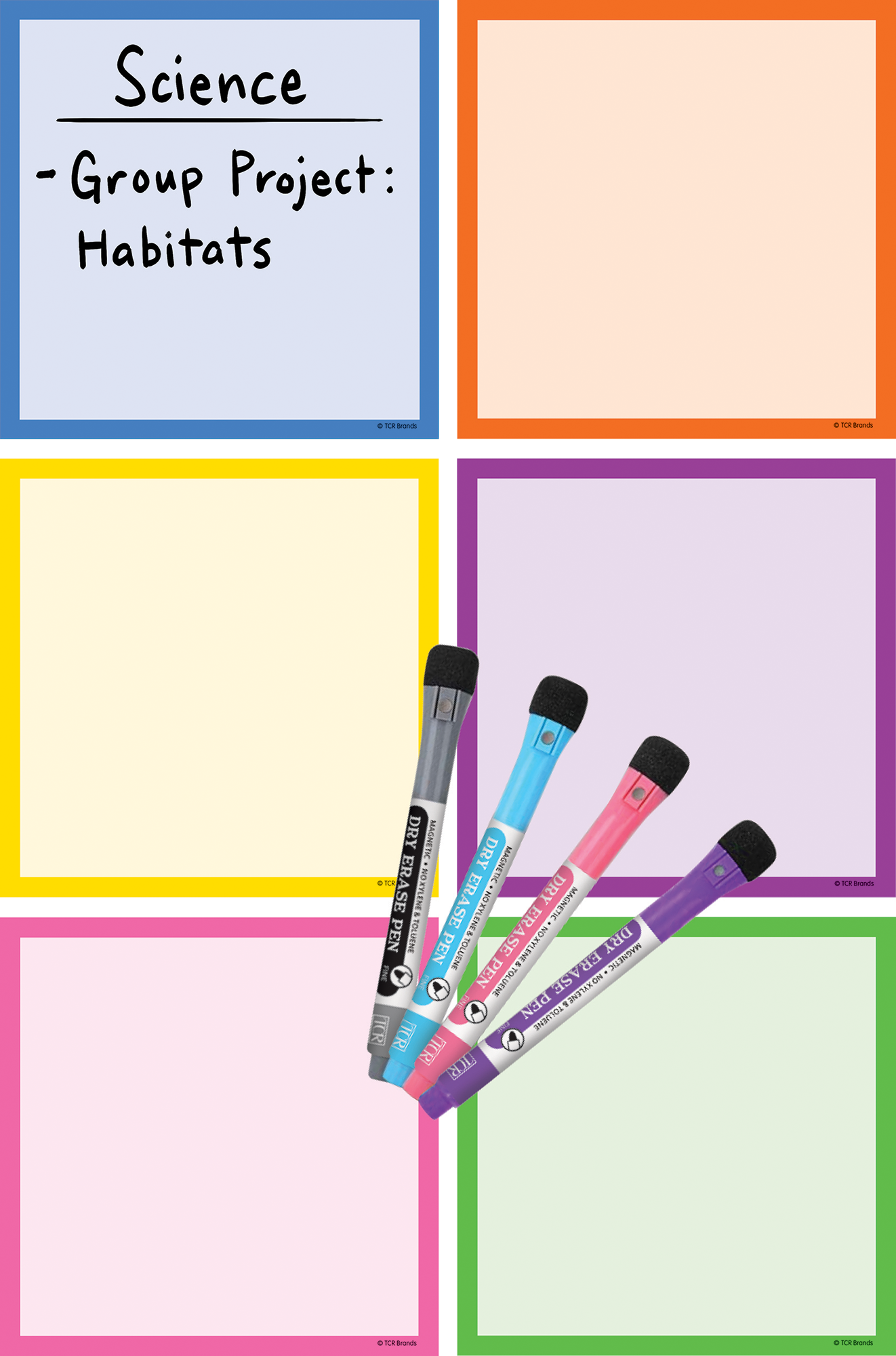 Teacher Created Resources Oh Happy Day Dry-Erase Magnetic Square Notes