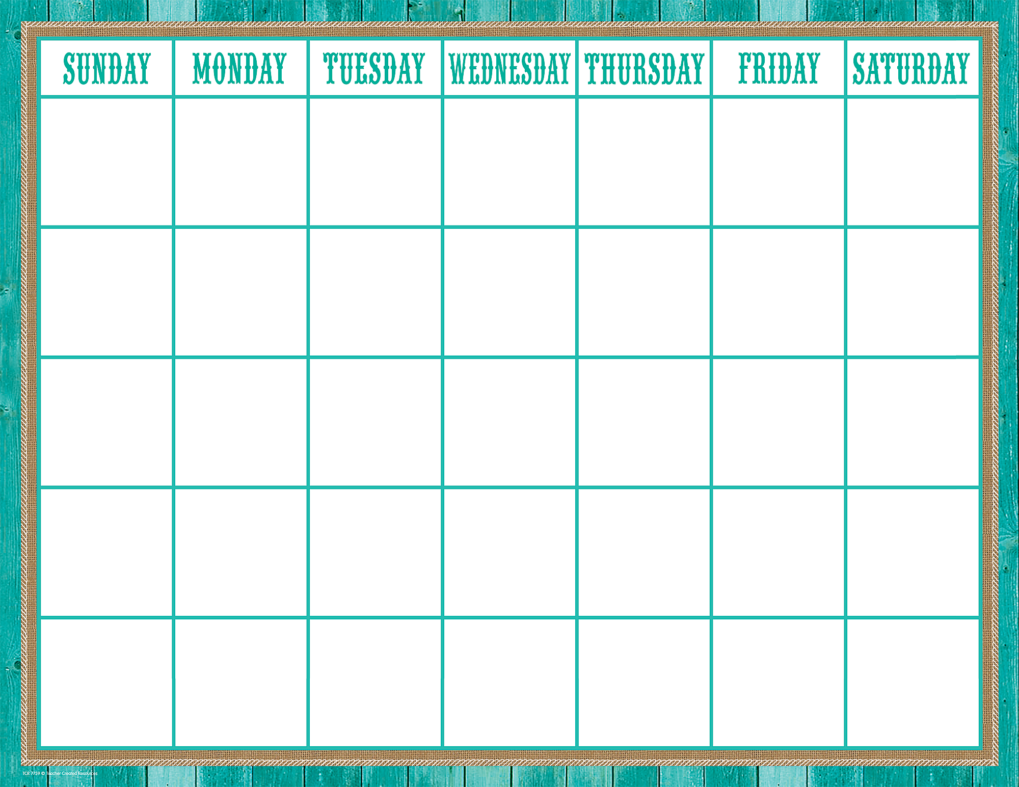 Shabby Chic Calendar Chart - TCR7759 | Teacher Created Resources