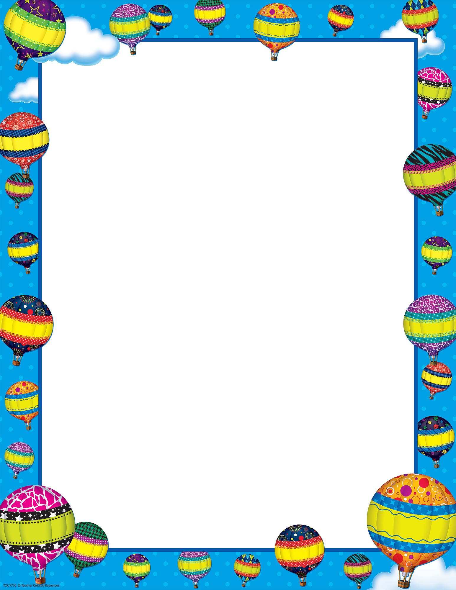 Hot Air Balloons Blank Chart TCR7770 Teacher Created Resources