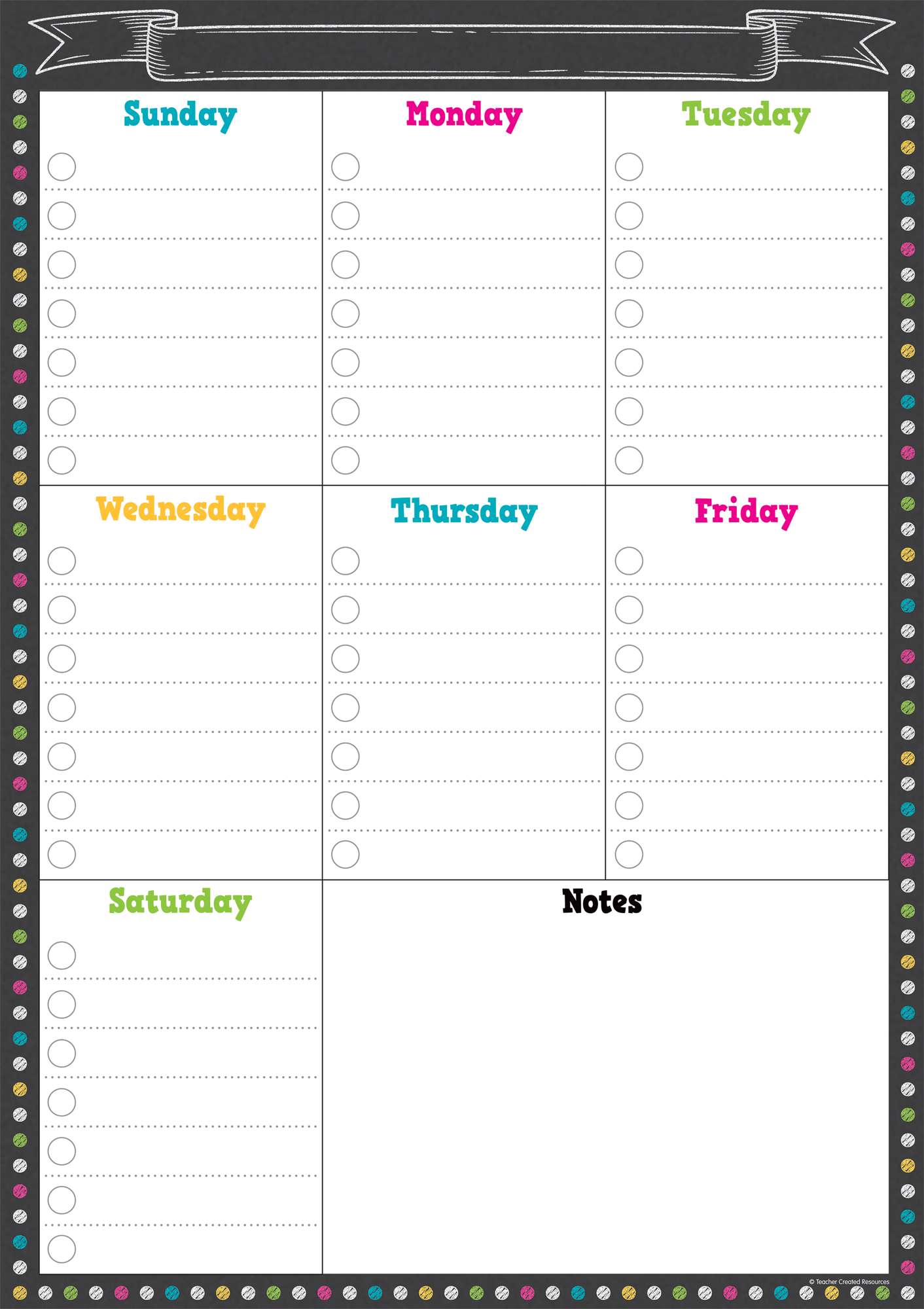 Clingy Thingies: Chalkboard Brights Weekly Schedule - TCR77878 ...