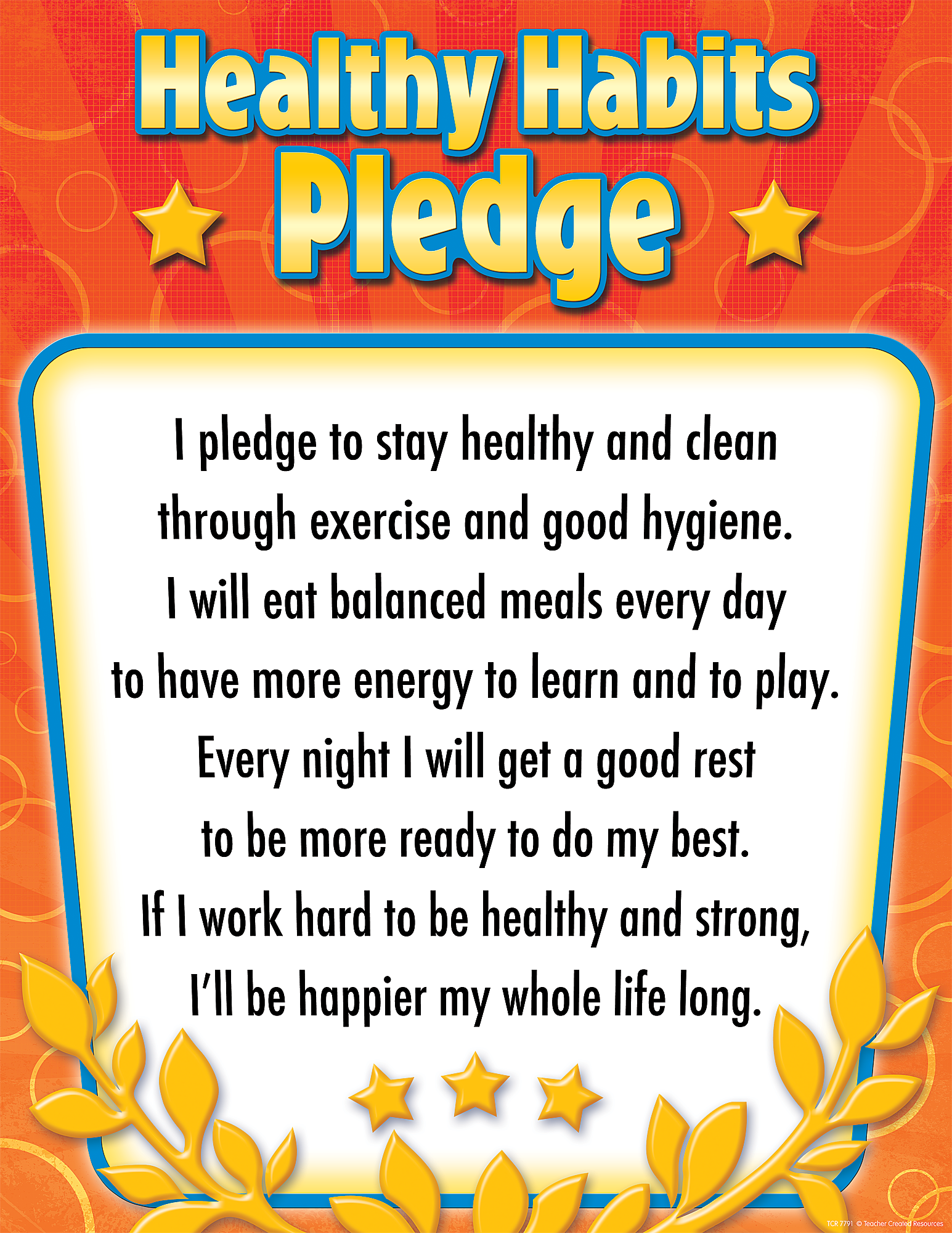 Healthy Habits Pledge Chart TCR7791 Teacher Created Resources
