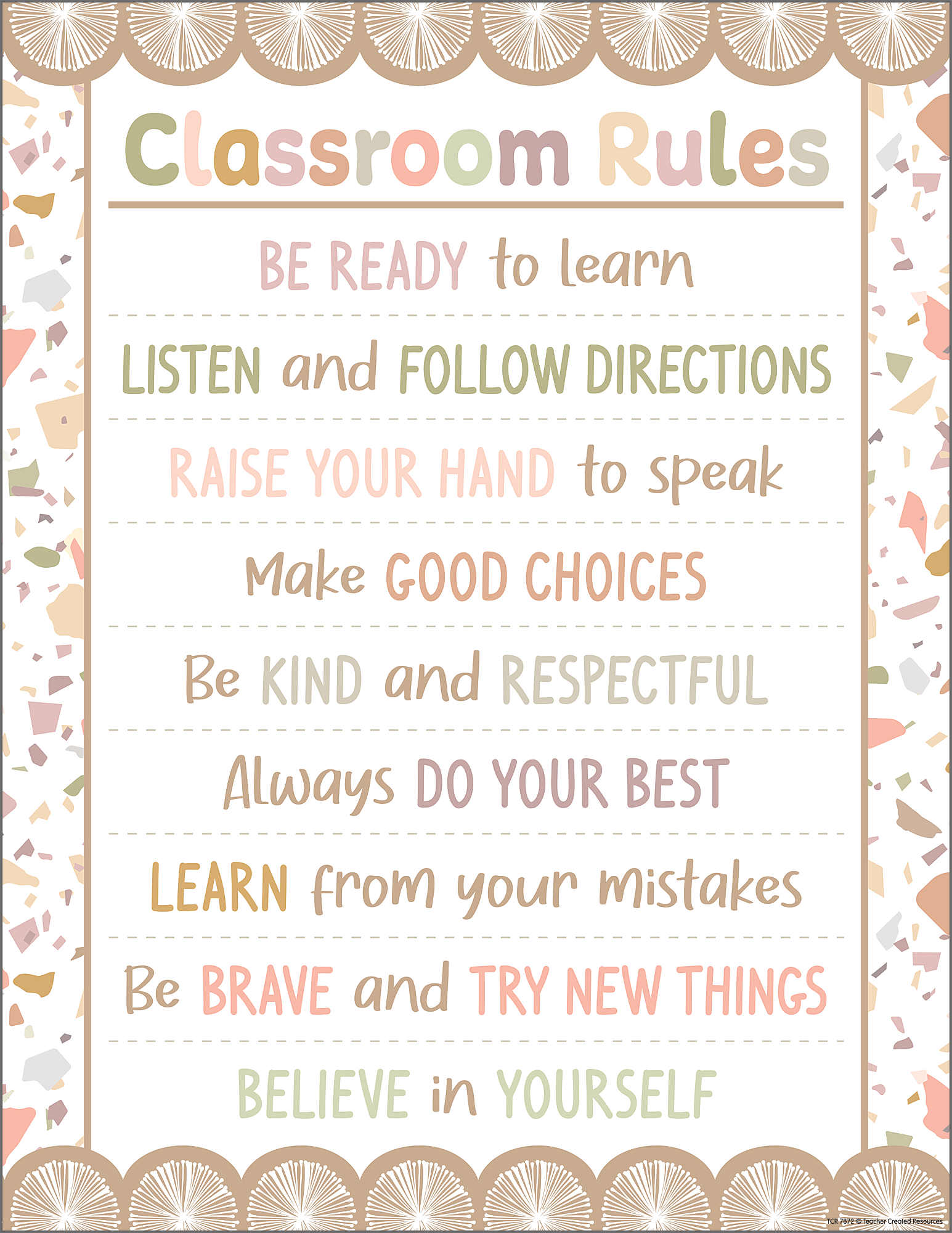 Terrazzo Tones Classroom Rules Chart - TCR7872 | Teacher Created Resources