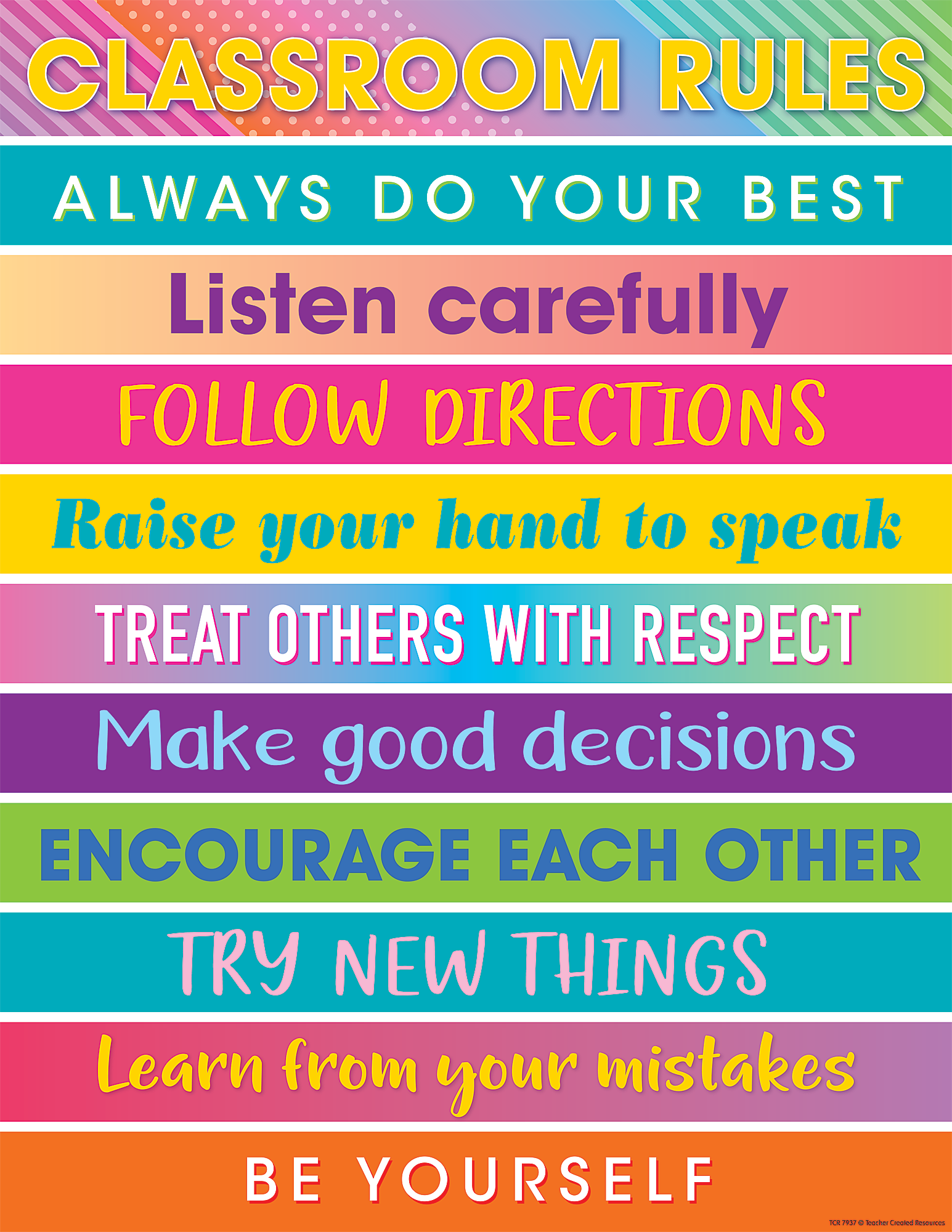 Colorful Vibes Classroom Rules Chart Tcr7937 Teacher Created Resources 5270