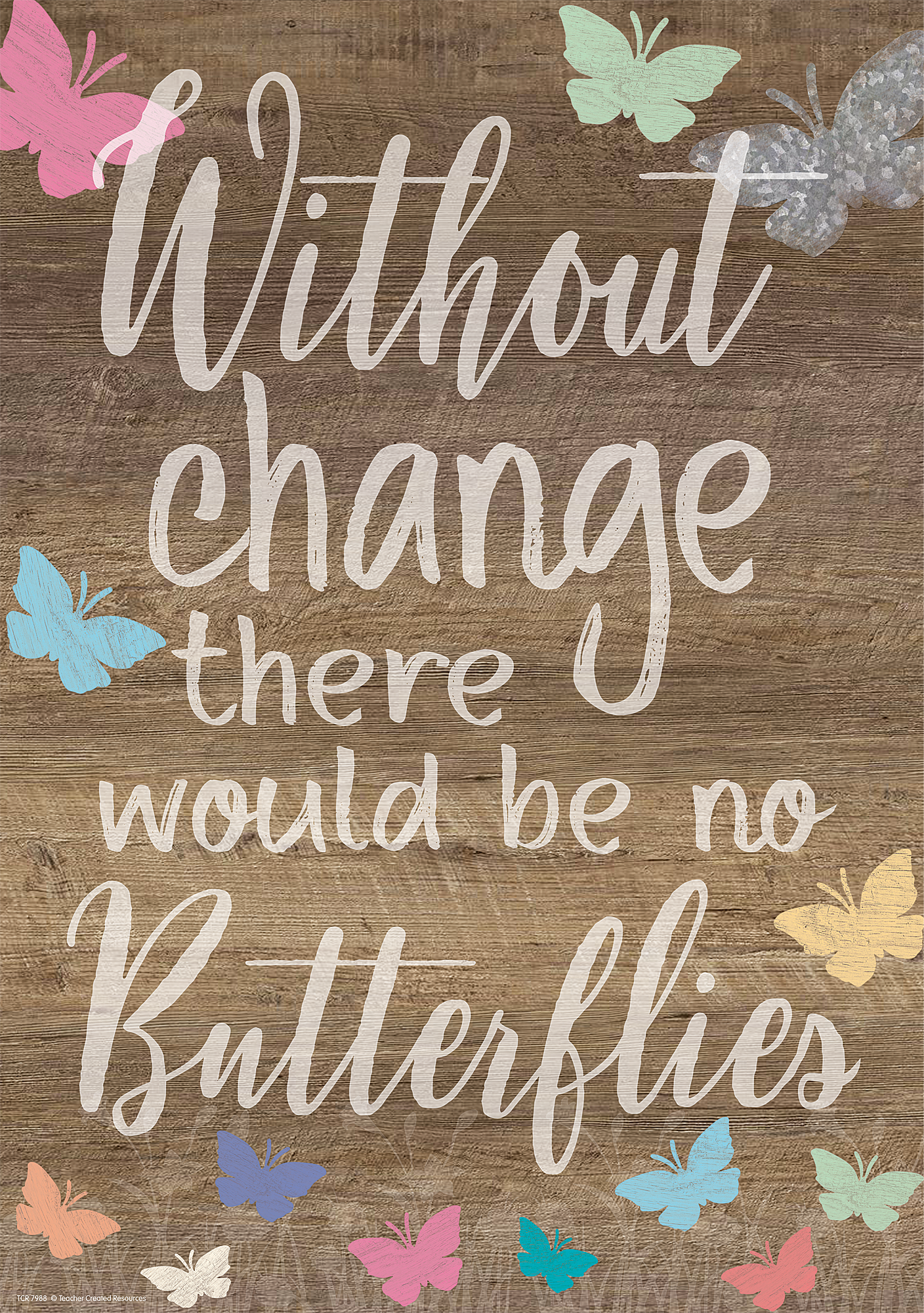 Without Change There Would Be No Butterflies Positive Poster