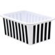 Black and White Stripes Small Plastic Storage Bin 6 Pack Alternate Image A