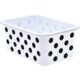 Black Polka dots on White Small Plastic Storage Bin 6 Pack Alternate Image A