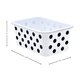 Black Polka dots on White Small Plastic Storage Bin 6 Pack Alternate Image SIZE