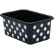 White Polka Dots on Black Small Plastic Storage Bin 6 pack Alternate Image A