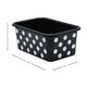 White Polka Dots on Black Small Plastic Storage Bin 6 pack Alternate Image SIZE