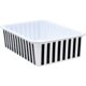 Black and White Stripes Large Plastic Storage Bin 6 Pack Alternate Image A