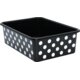 White Polka Dots on Black Large Plastic Storage Bin 6 Pack Alternate Image A