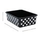 White Polka Dots on Black Large Plastic Storage Bin 6 Pack Alternate Image SIZE