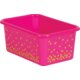 Pink Confetti Small Plastic Storage Bins 6-Pack Alternate Image A