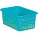 Teal Confetti Small Plastic Storage Bins 6-Pack Alternate Image A