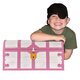 Pink and White Treasure Chest with Lock and Key Alternate Image D