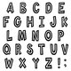 Black and White 7" Fun Font Letters Alternate Image D