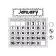 Black Painted Dots on White Calendar Chart Alternate Image A