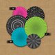 Chalkboard Brights Hanging Paper Fans Alternate Image SIZE