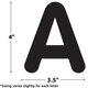 Black 4" Classic Self-Adhesive Letters Uppercase Alternate Image SIZE