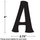 Black 4" Wild Whimsy Self-Adhesive Letters Combo Pack Alternate Image SIZE