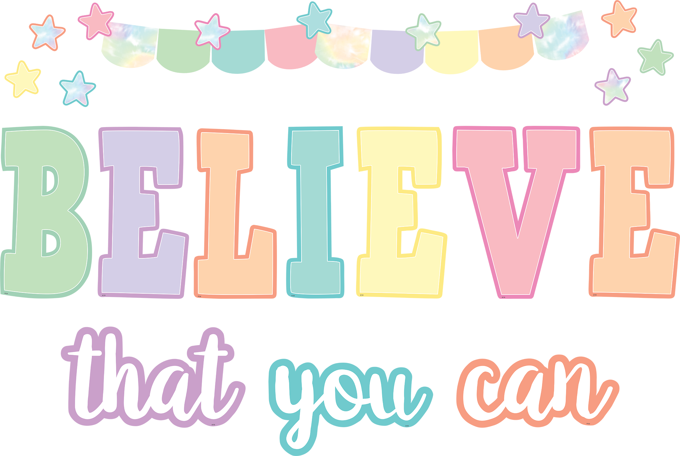 Pastel Pop Believe That You Can Bulletin Board - TCR8412 | Teacher ...