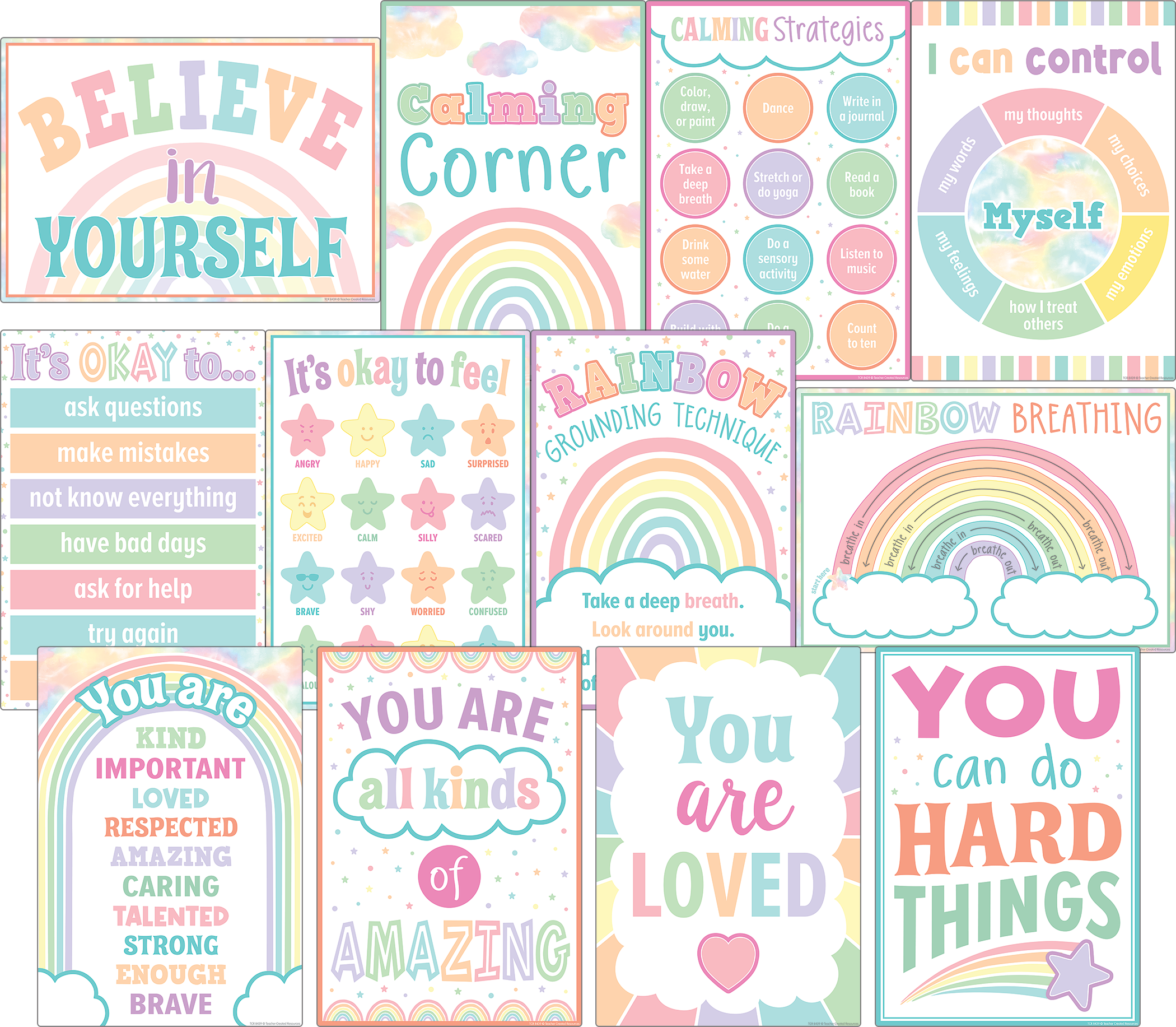 Pastel Pop Calming Strategies Small Poster Pack - TCR8439 | Teacher ...