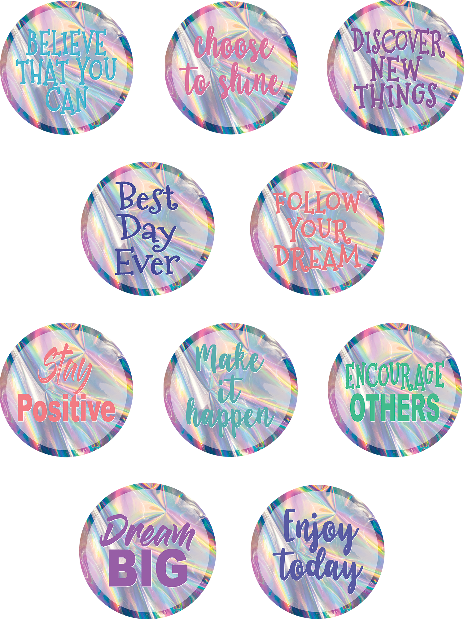 Iridescent Positive Sayings Accents - TCR8665 | Teacher Created Resources