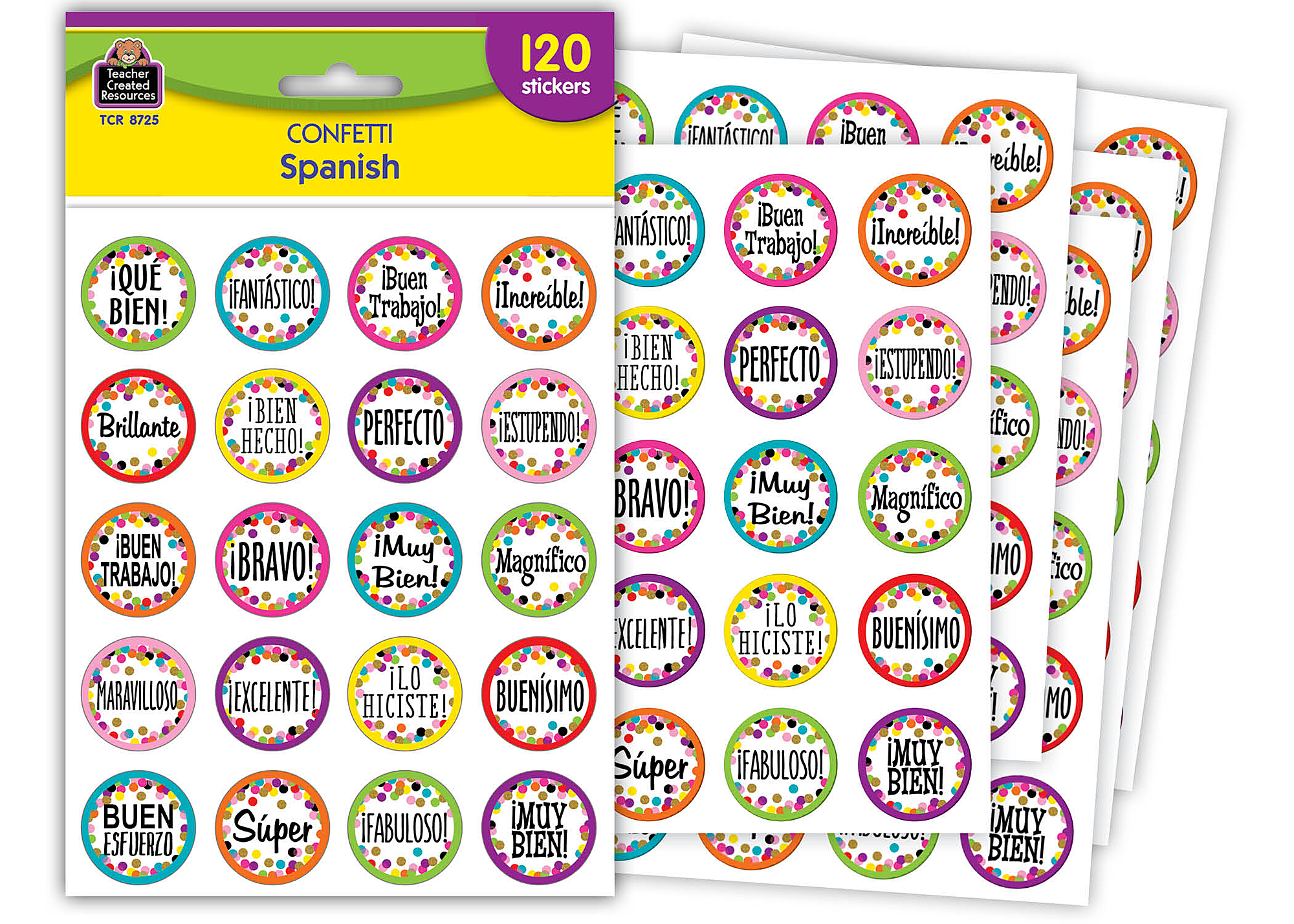 Confetti Spanish Stickers