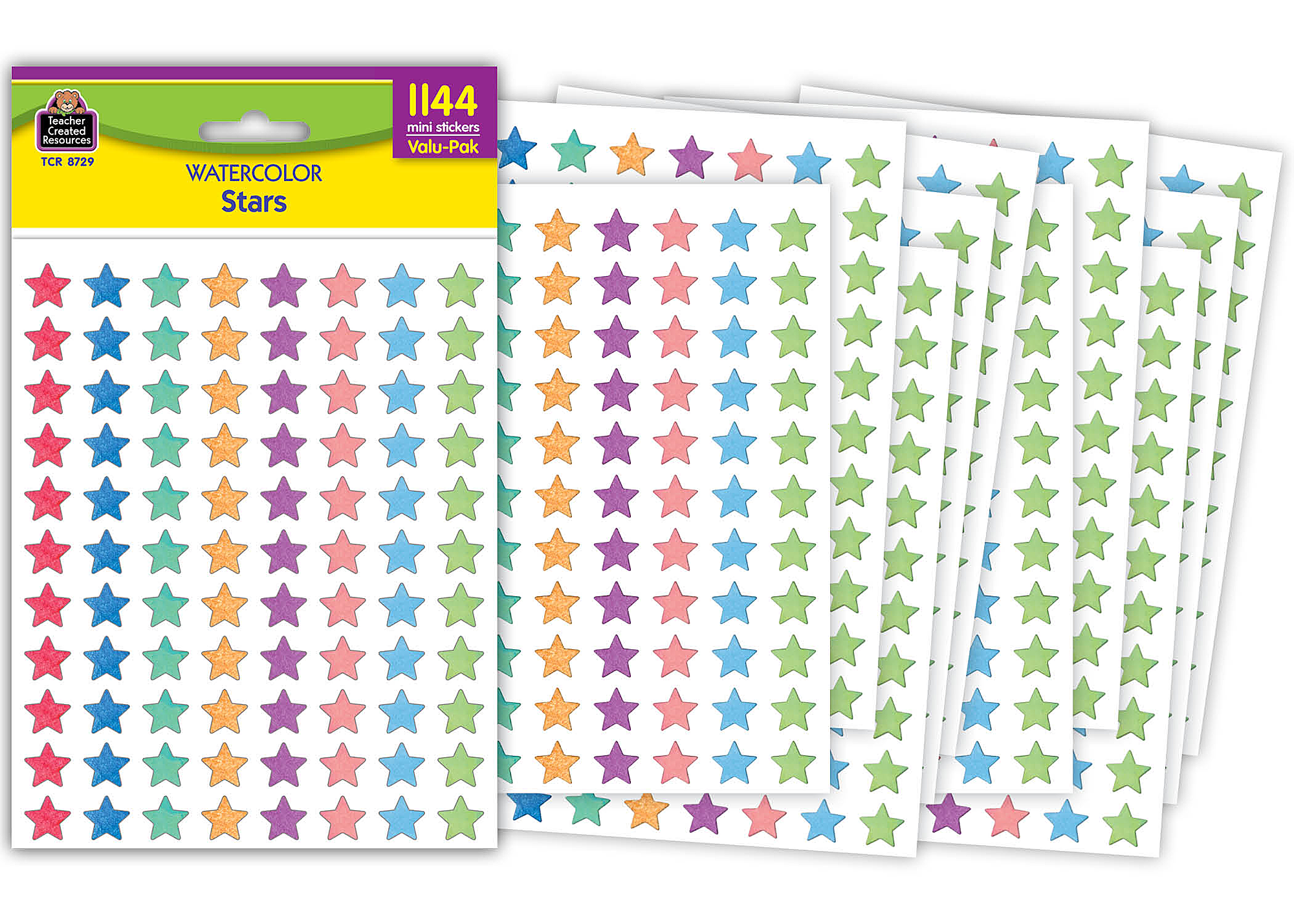 Watercolor Stars Mini Stickers Valu-Pak