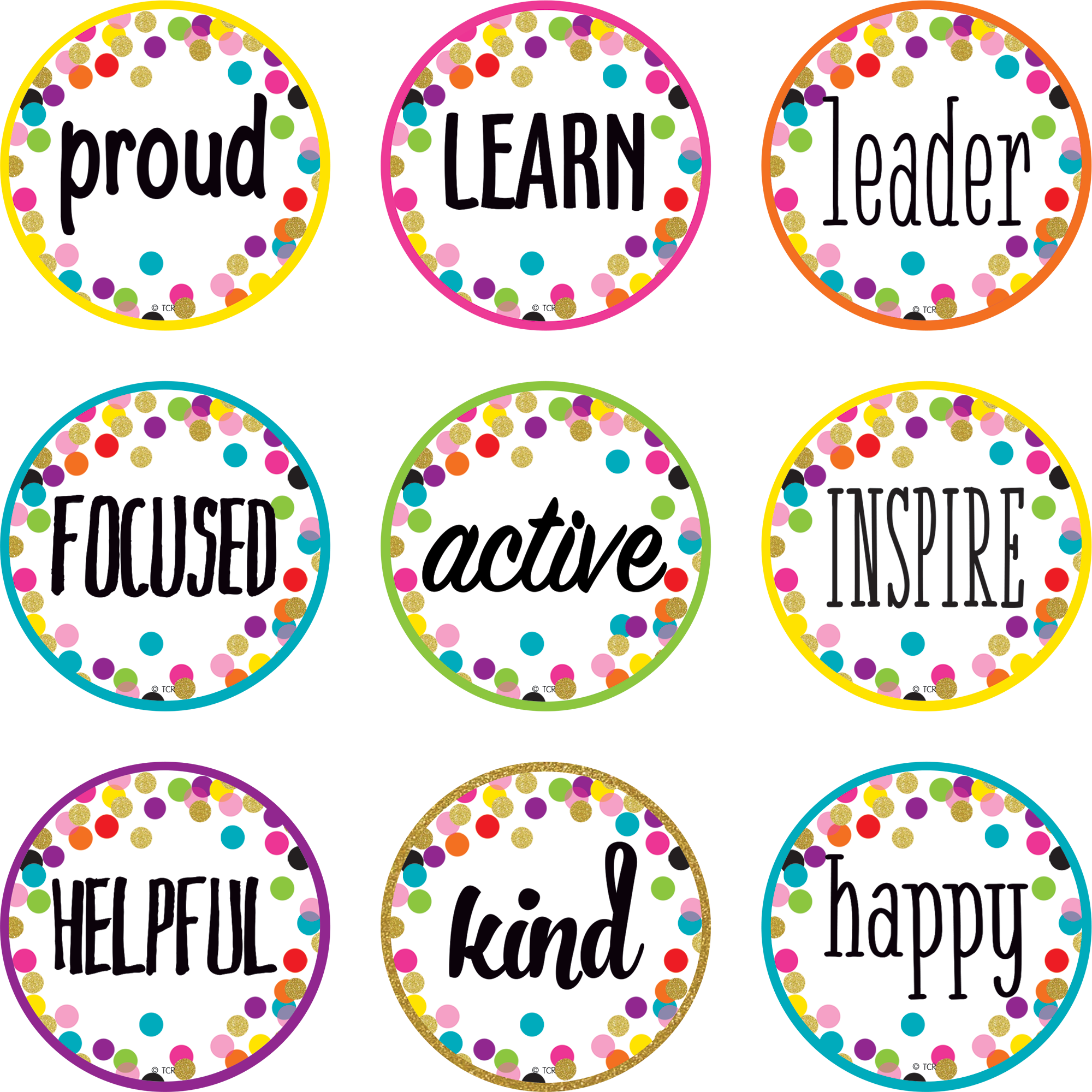 Confetti Positive Words Mini Accents
